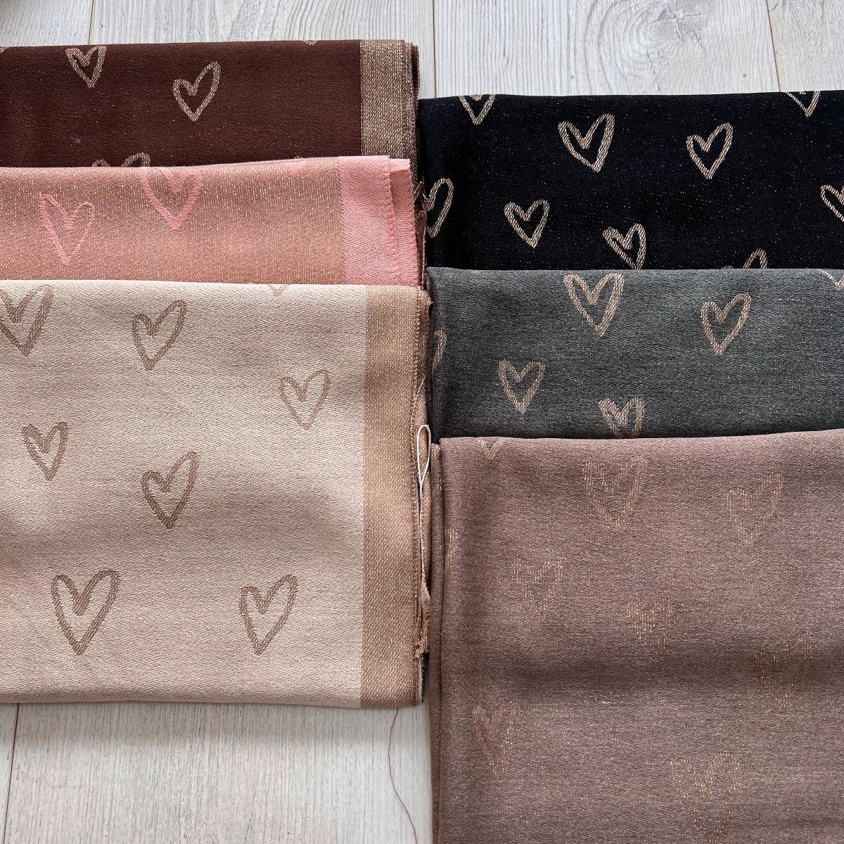 Reversible Heart Fine Print Scarf