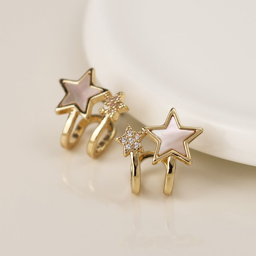 Pearl & Crystal Star Earrings