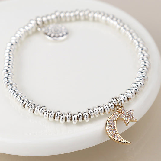 Crystal Crescent & Moon Bracelet