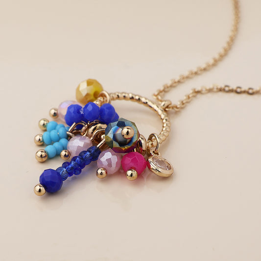 Golden Hoop & Bead Necklace