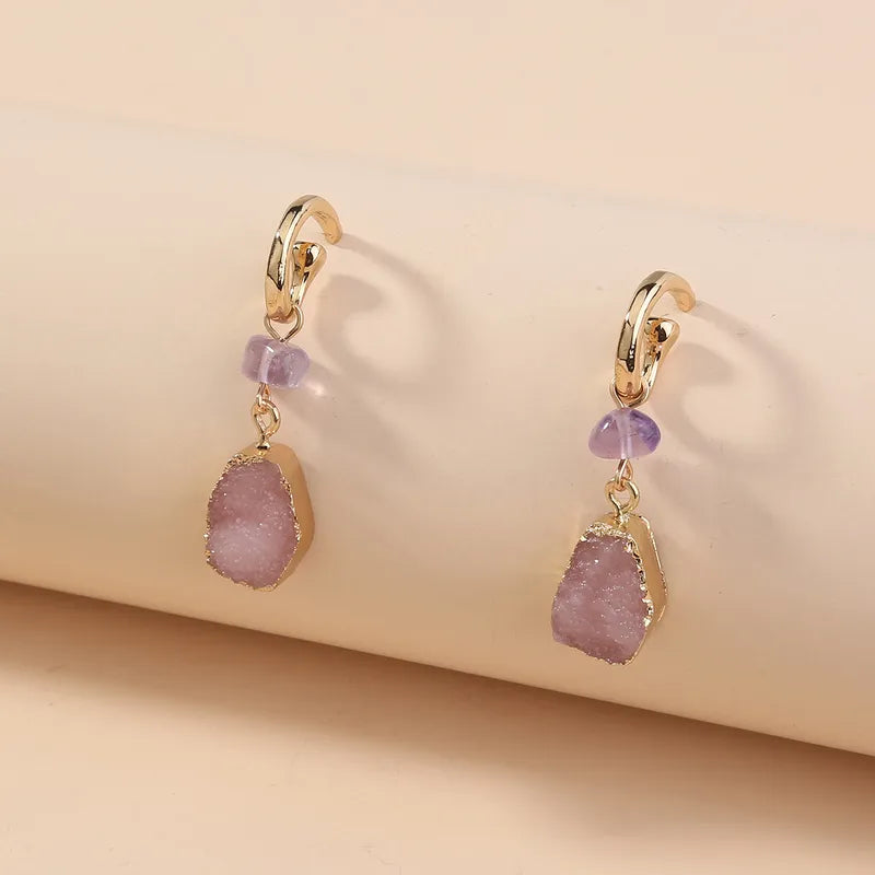 Resin Drop Earrings | Pink / Purple