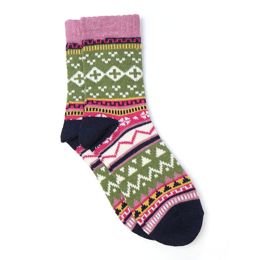Wool Blend Nordick Socks | Sage Green Mix