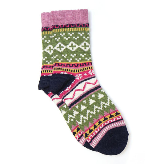 Wool Blend Nordick Socks | Sage Green Mix