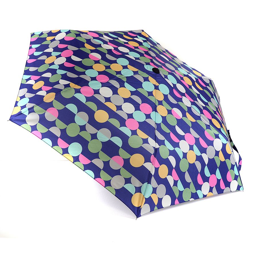 Recycled Blue Mix Geometric Circle Print Umbrella