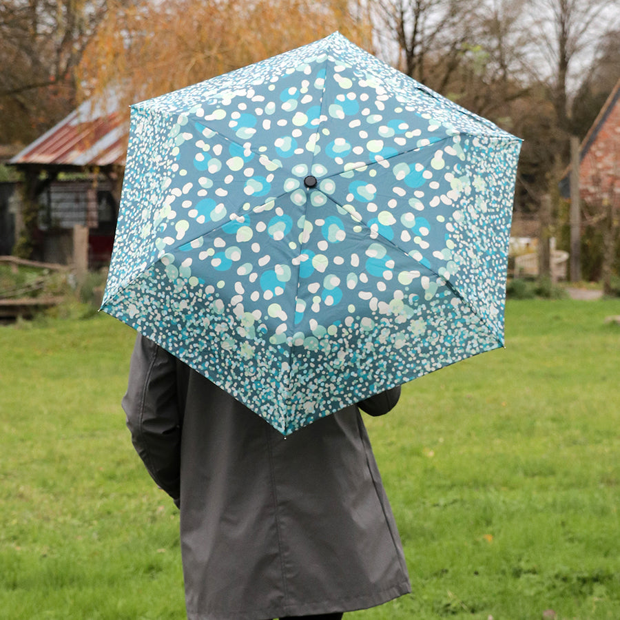 Recycled Teal Mix Dot Umbrella