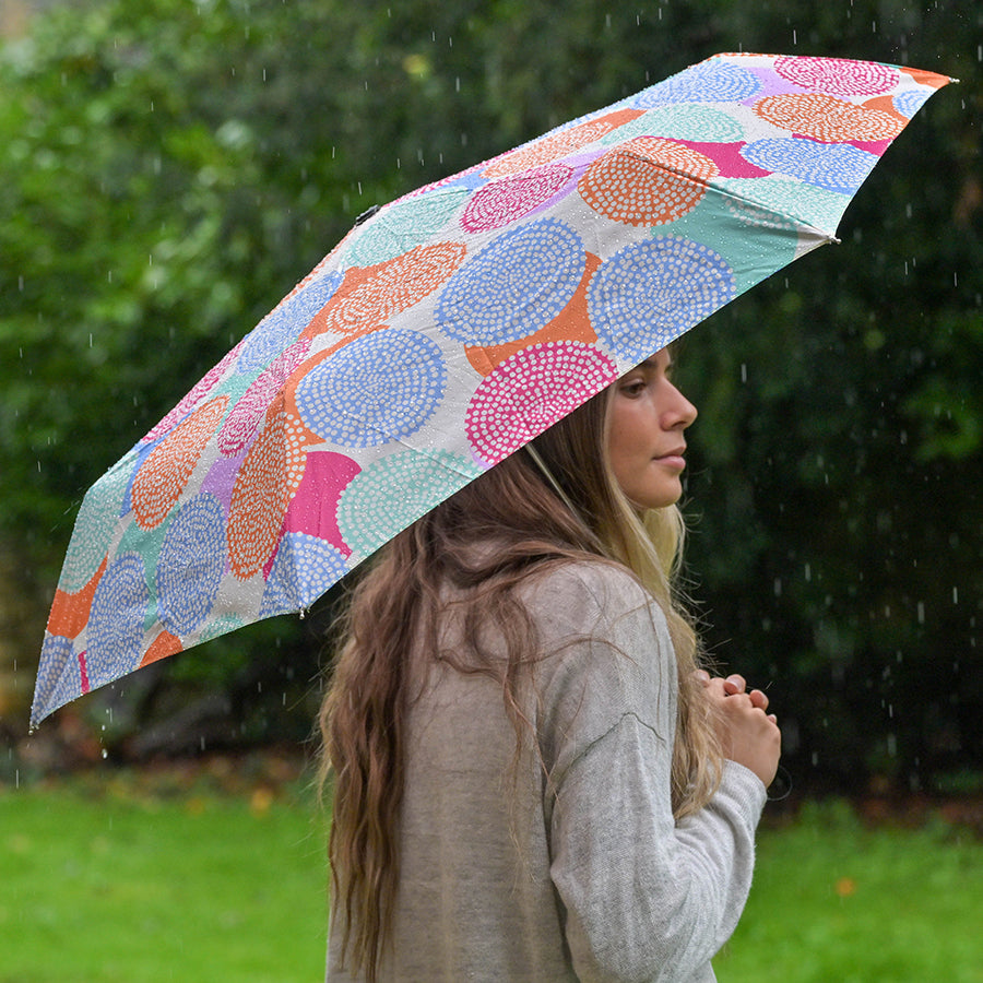 Recycled Circle Dot Print Umbrella