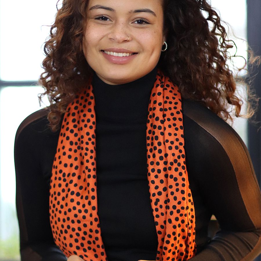 Sienna & Black Polkadot Scarf