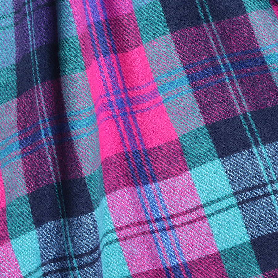 Electric Blue & Pink Classic Tartan Scarf
