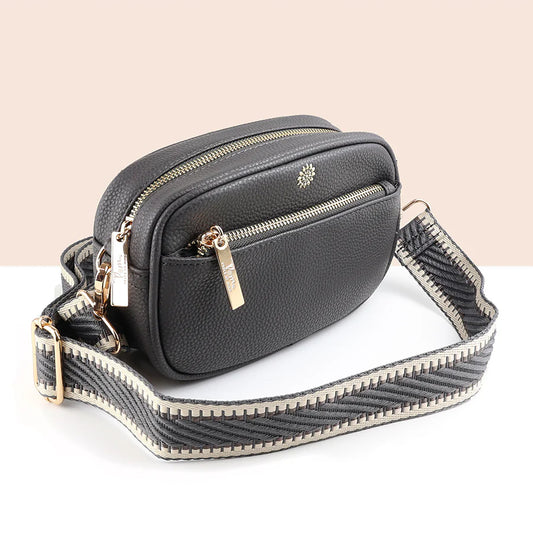 Charcoal Grey Vegan Leather Camera Bag