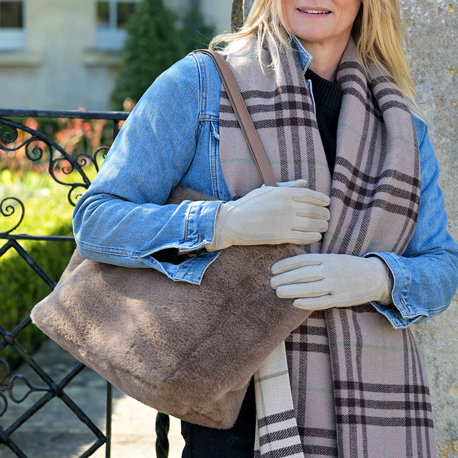 Taupe Faux Fur Bag