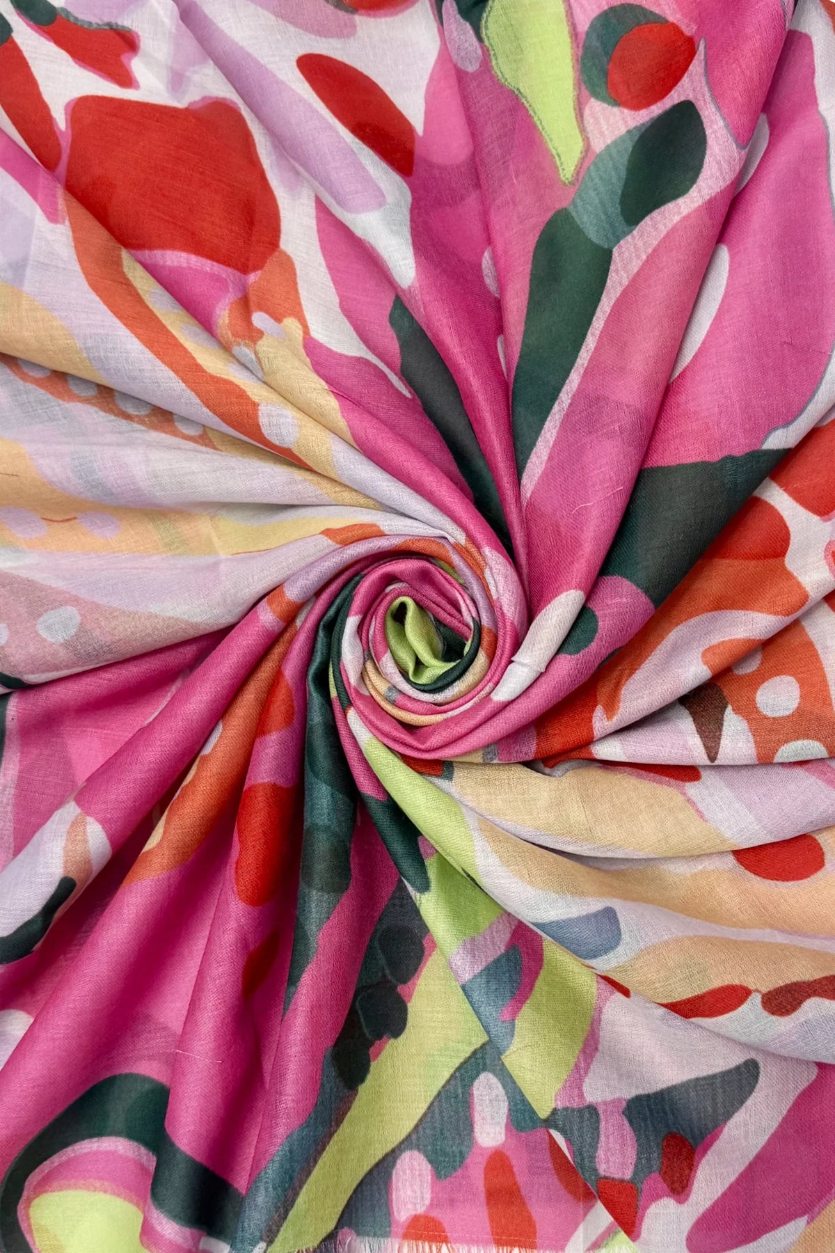 Bold Floral Illustrated Scarf