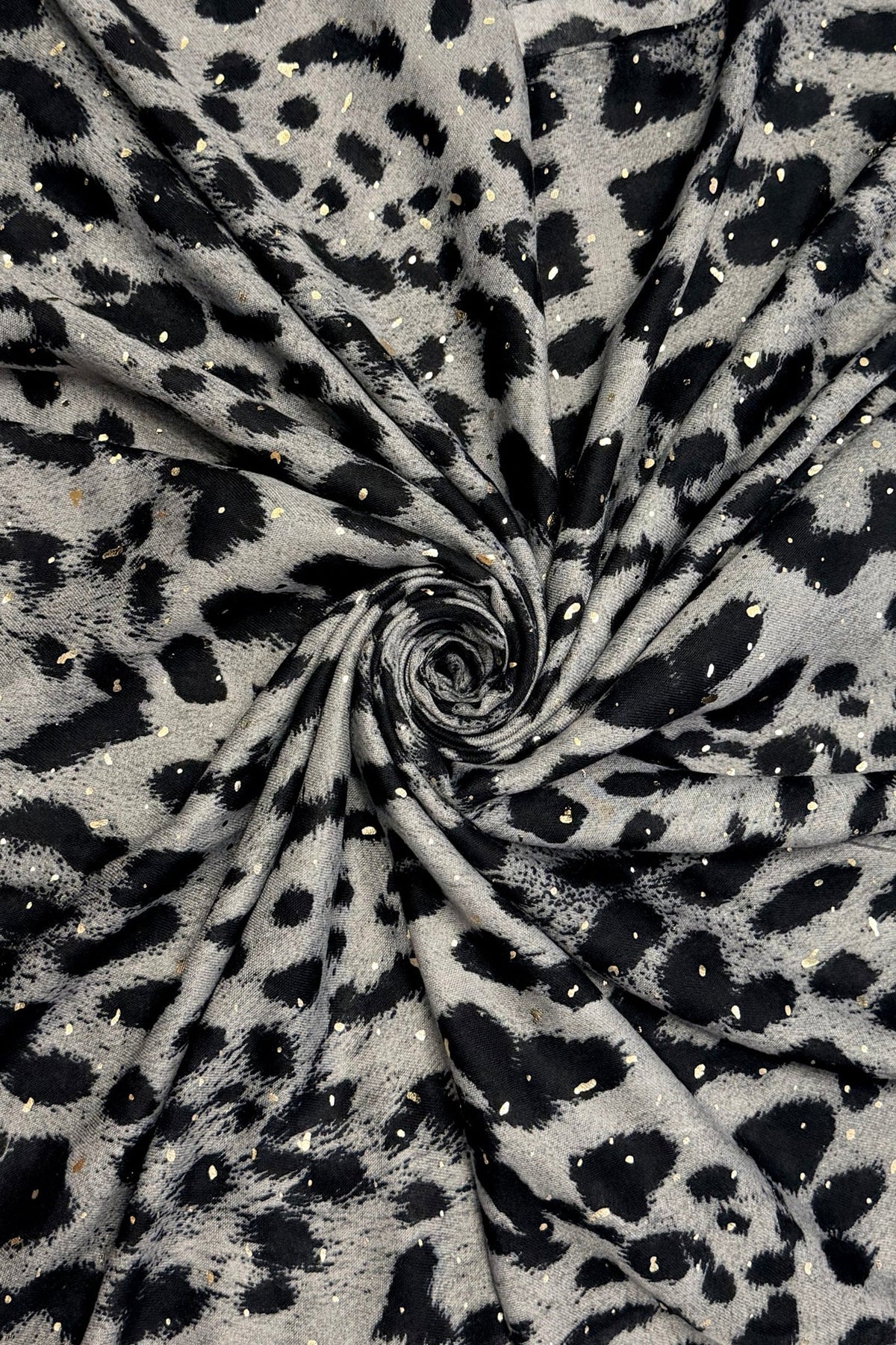 Gold Foiled Leopard Print Scarf