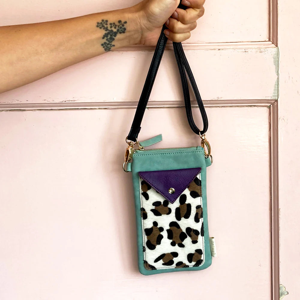Animal Print Purple Leoaprd Print Phone Wallet