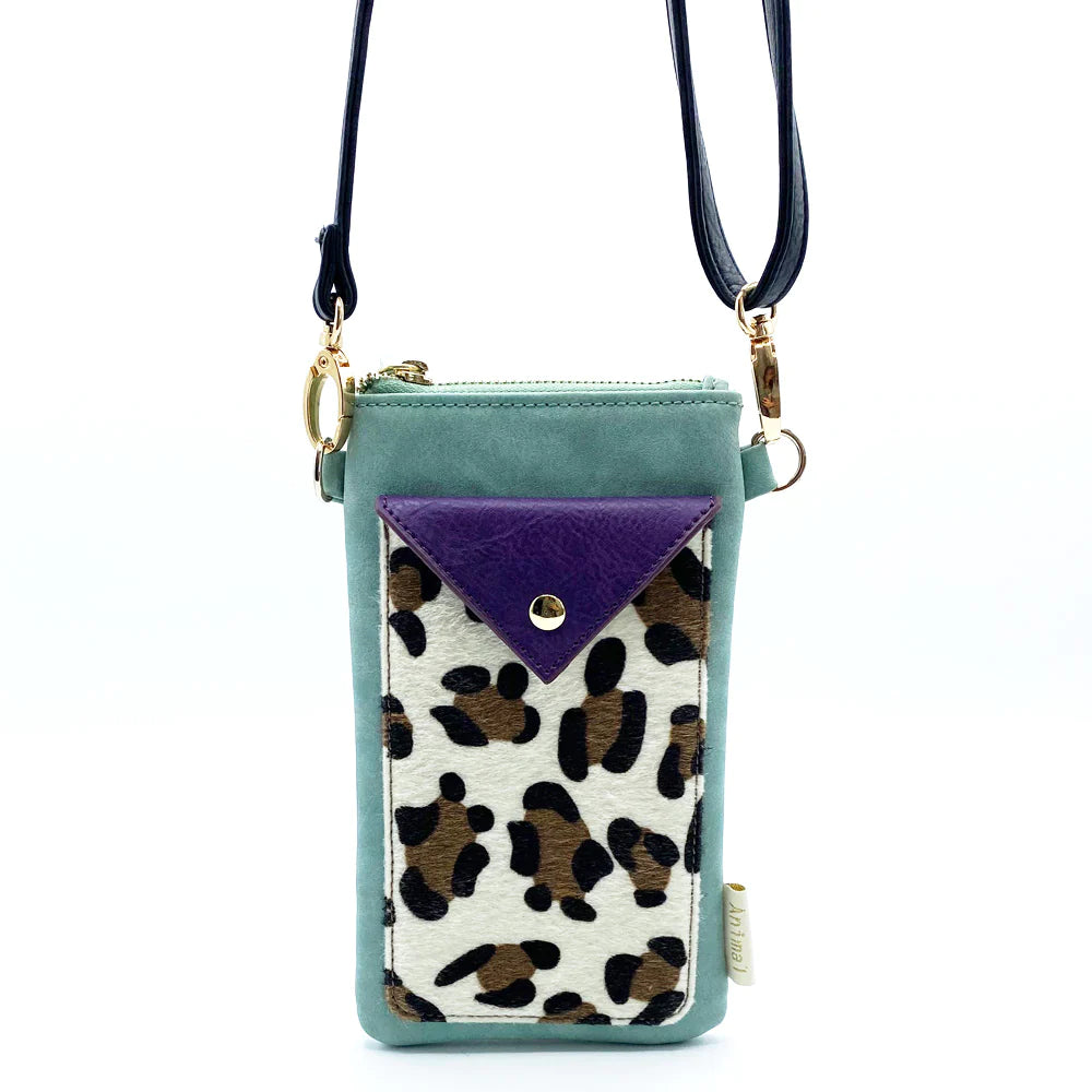 Animal Print Purple Leoaprd Print Phone Wallet