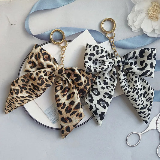 Knot Bow Leopard Keyring / Bag Charm