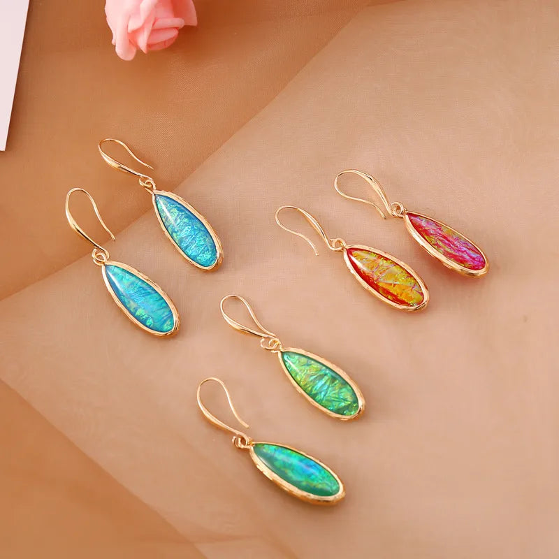 Water Droplet Earrings | Green