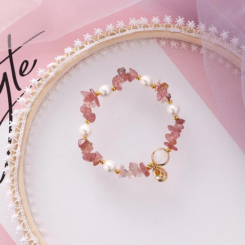 Natural Stone Bracelet | Dark Pink