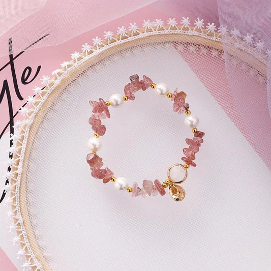Natural Stone Bracelet | Dark Pink