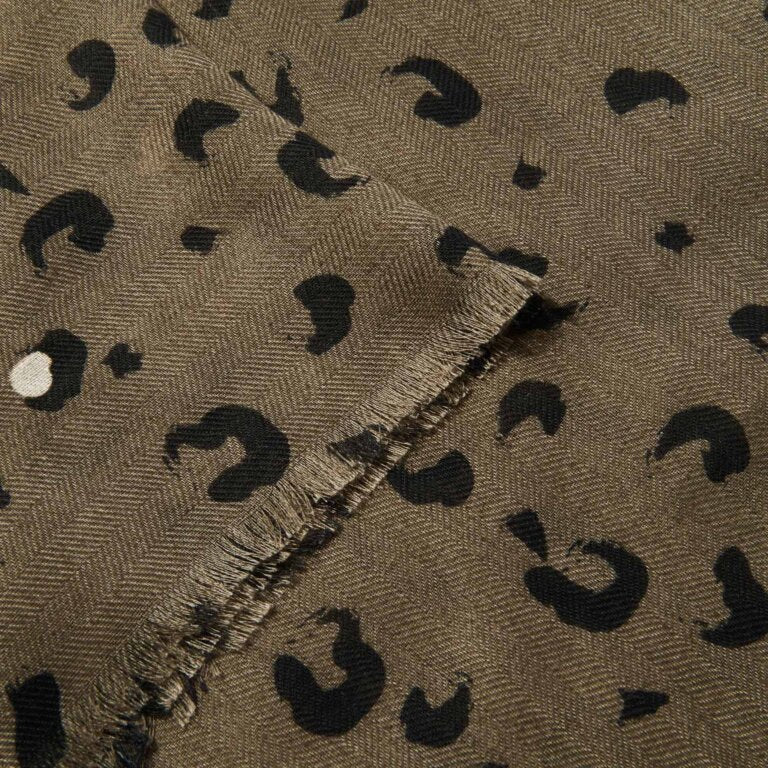 KL Printed Scarf | Metallic Scarf Leopard