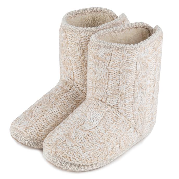 Ladies knitted slipper boots best sale