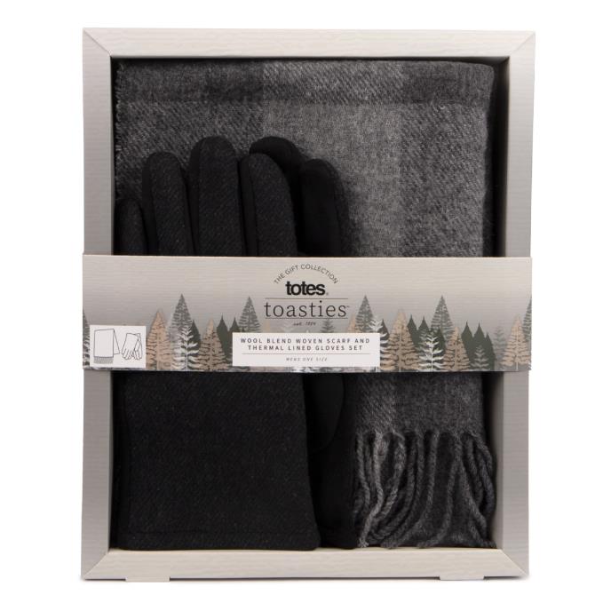 Totes Mens Wool Blend Check Scarf Glove Set – Little Boutique