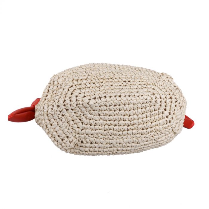 Red Cuckoo Woven Shoulder Bag | Coral