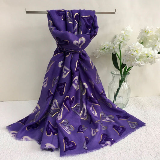 Hearts Scarf | Purple