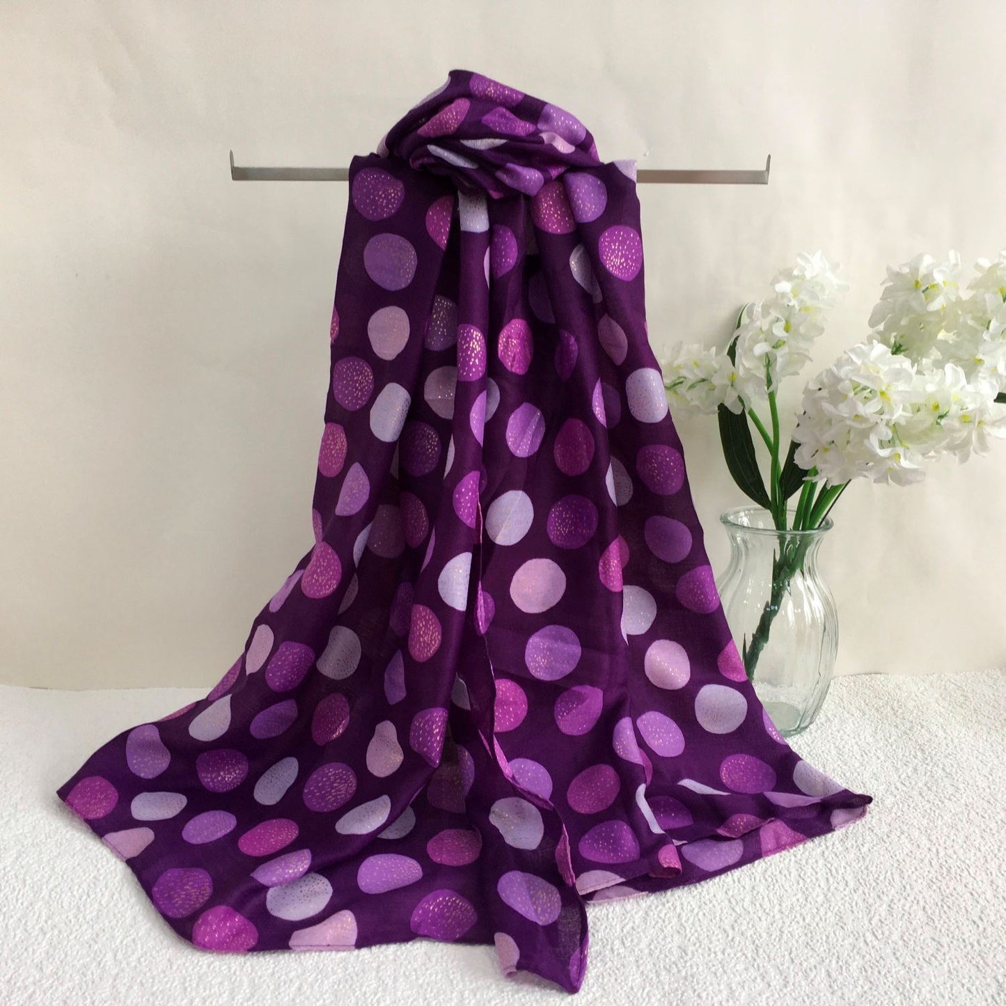 Circle Dot Scarf | Purple