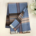 Fine Winter Warm Check Scarf | Blue