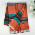Fine Winter Warm Check Scarf | Orange