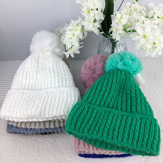 Knitted Pom Pom Hat