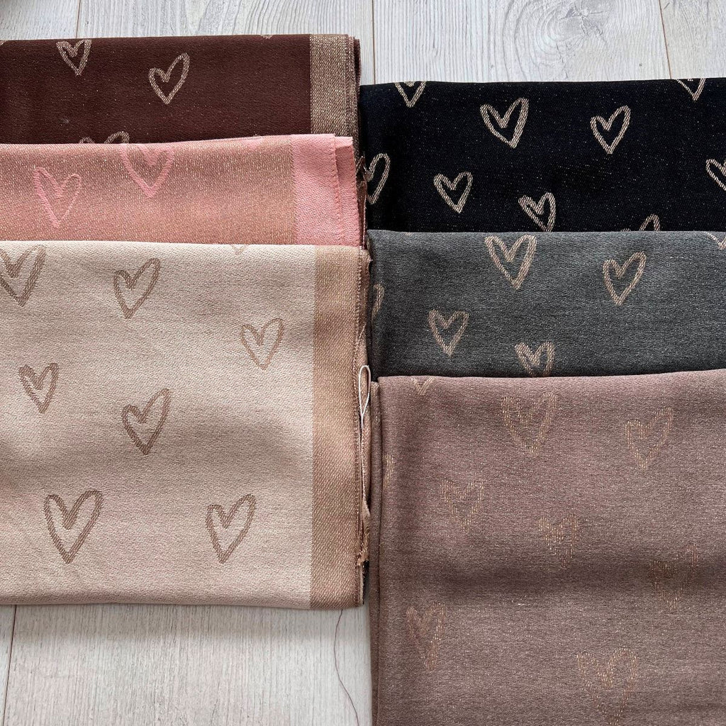 Reversible Heart Fine Print Scarf