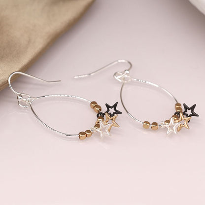 Wire Teardrop Star Drop Earring