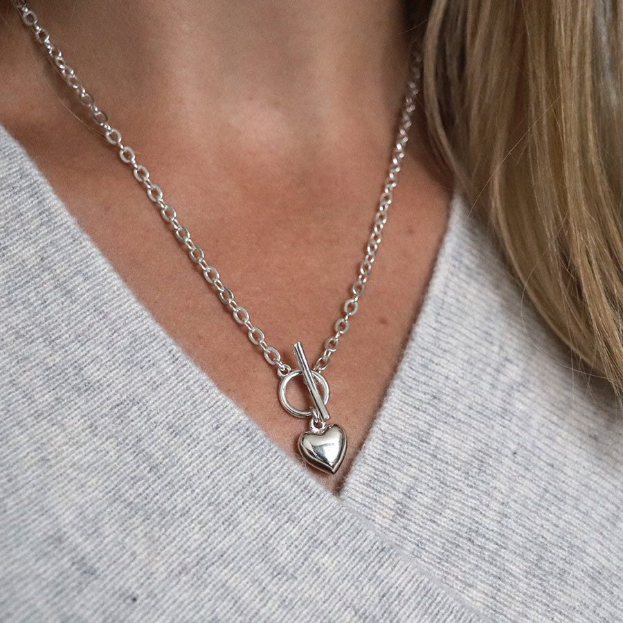 T-Bar & Heart Necklace