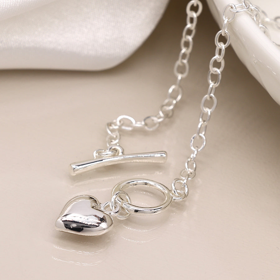 T-Bar & Heart Necklace