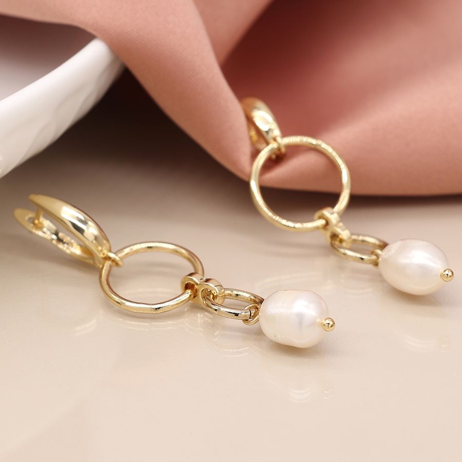 Double Hoop & Pearl Duo Earrings