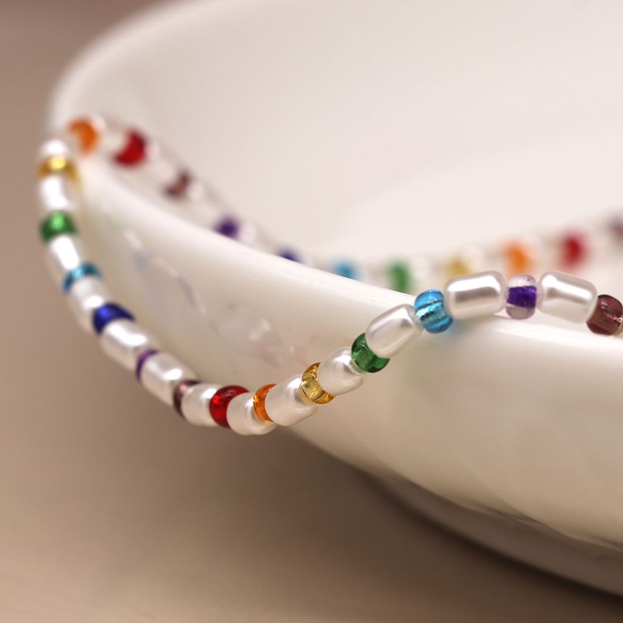 Ivory & Pearl Rainbow Necklace