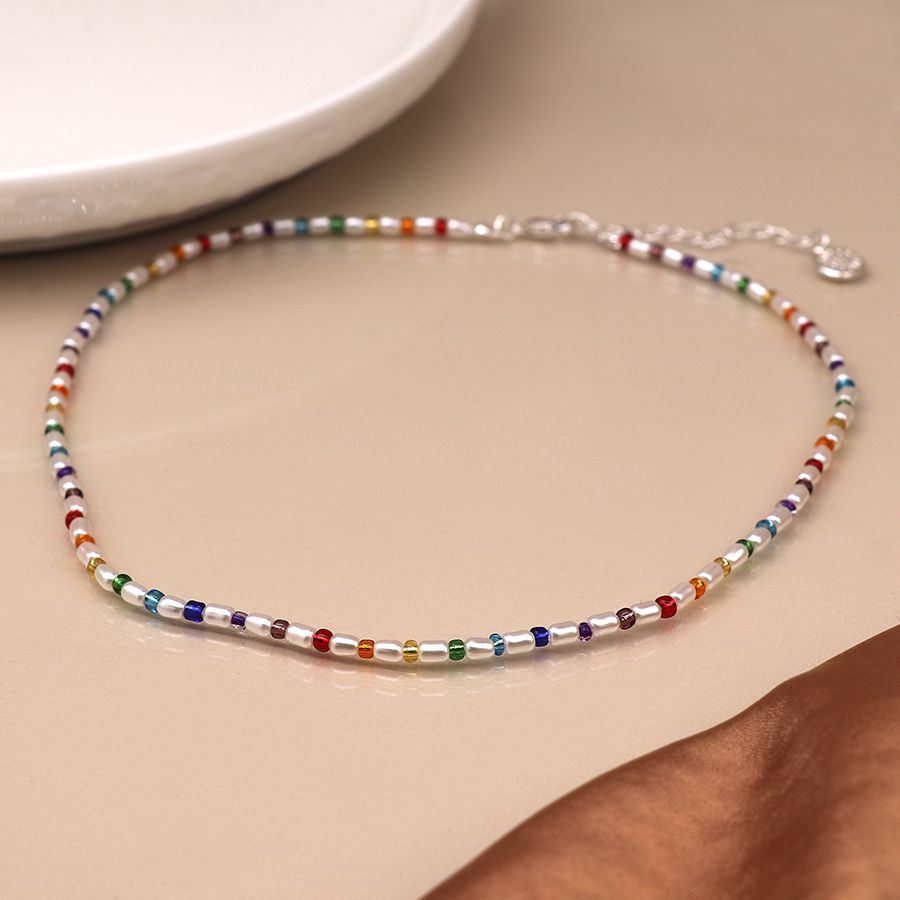 Ivory & Pearl Rainbow Necklace