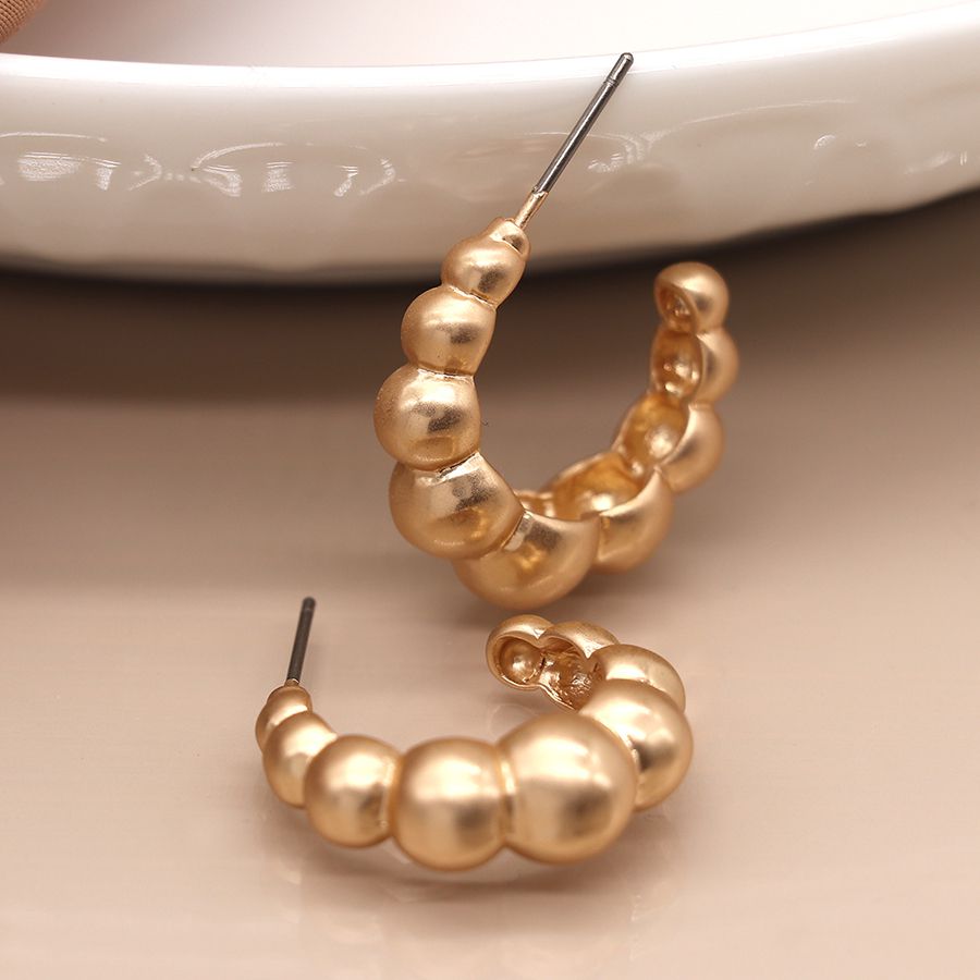 Sphere Profile Hoop Earrings | Gold