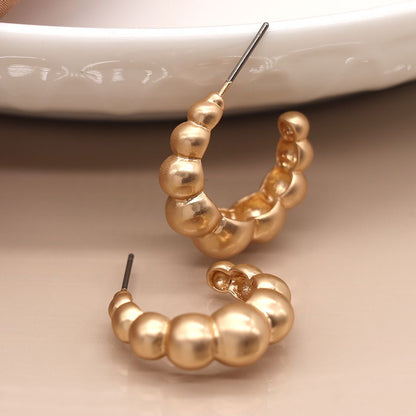 Sphere Profile Hoop Earrings | Gold