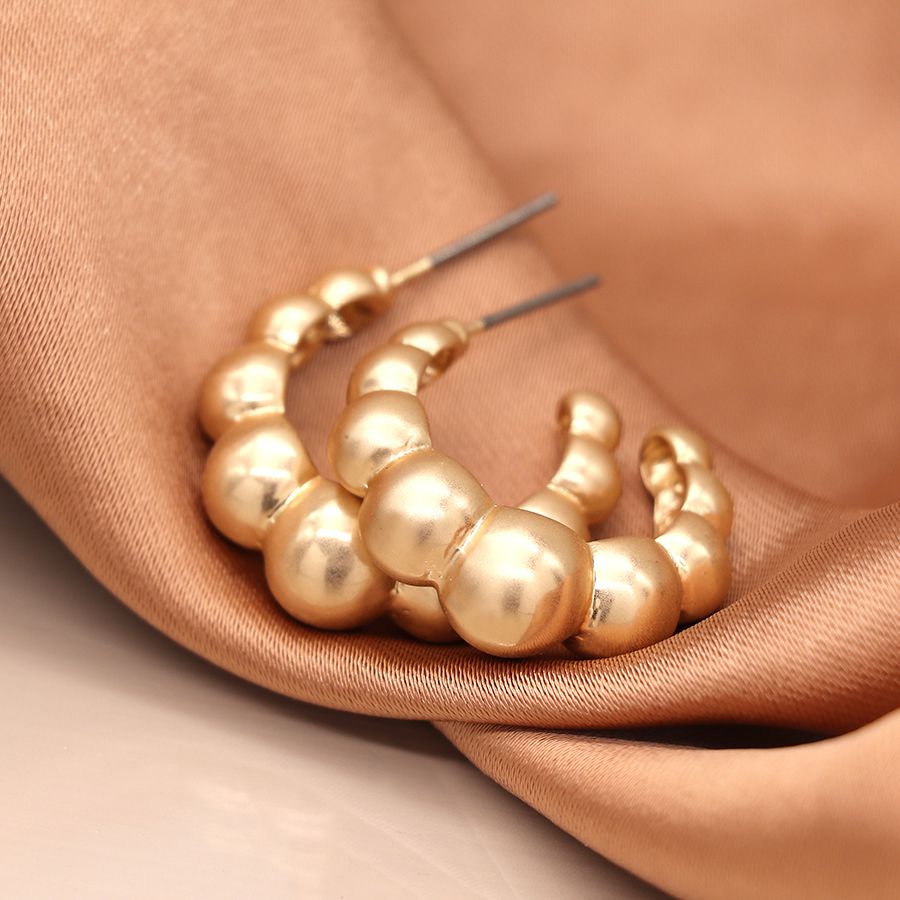 Sphere Profile Hoop Earrings | Gold