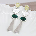 Worn Effect Geometric Drop Earrings
