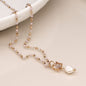 Bead & Pearl Necklace With Crystal & Pearl Drop