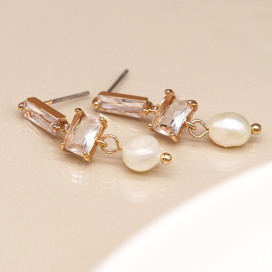 Crystal & Pearl Drop Earrings