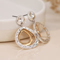 Double Teardrop Two Tone Earrings