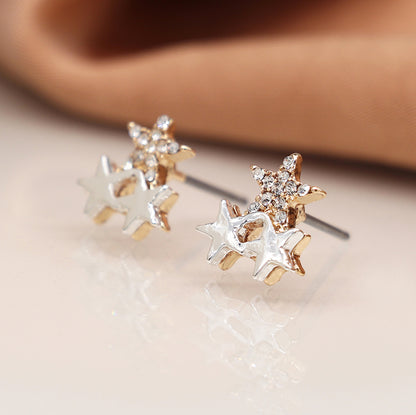 Multi Star Two Tone Earring