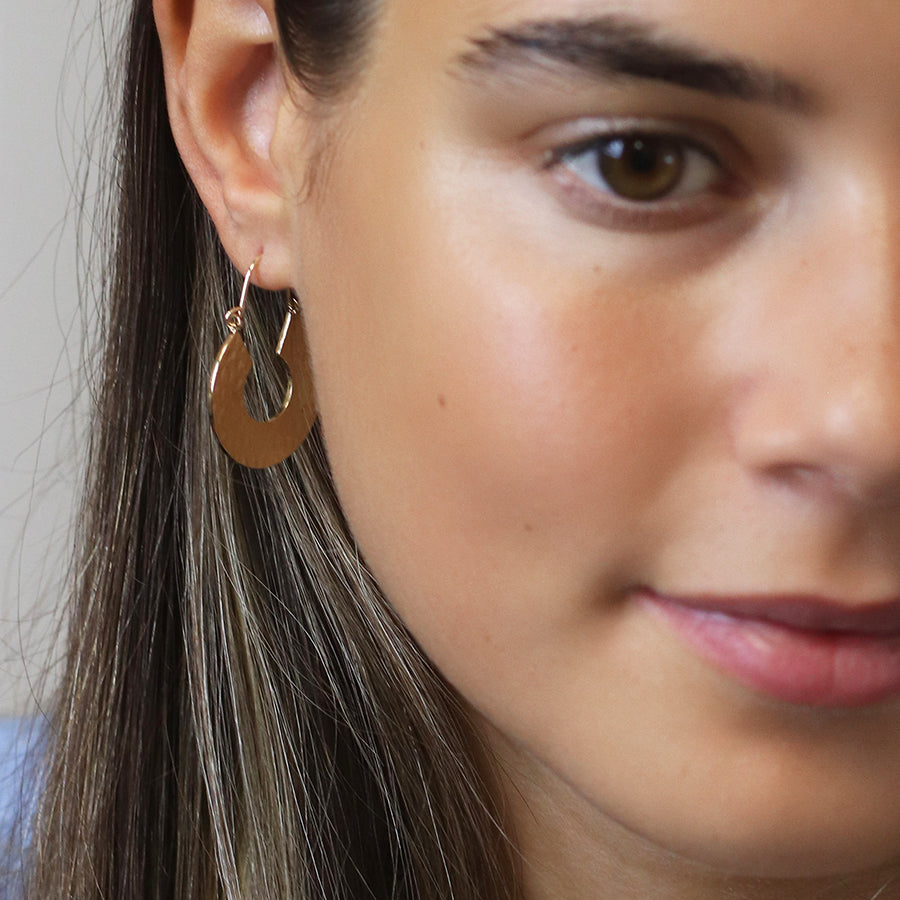 Hammered C-Hoop Earrings