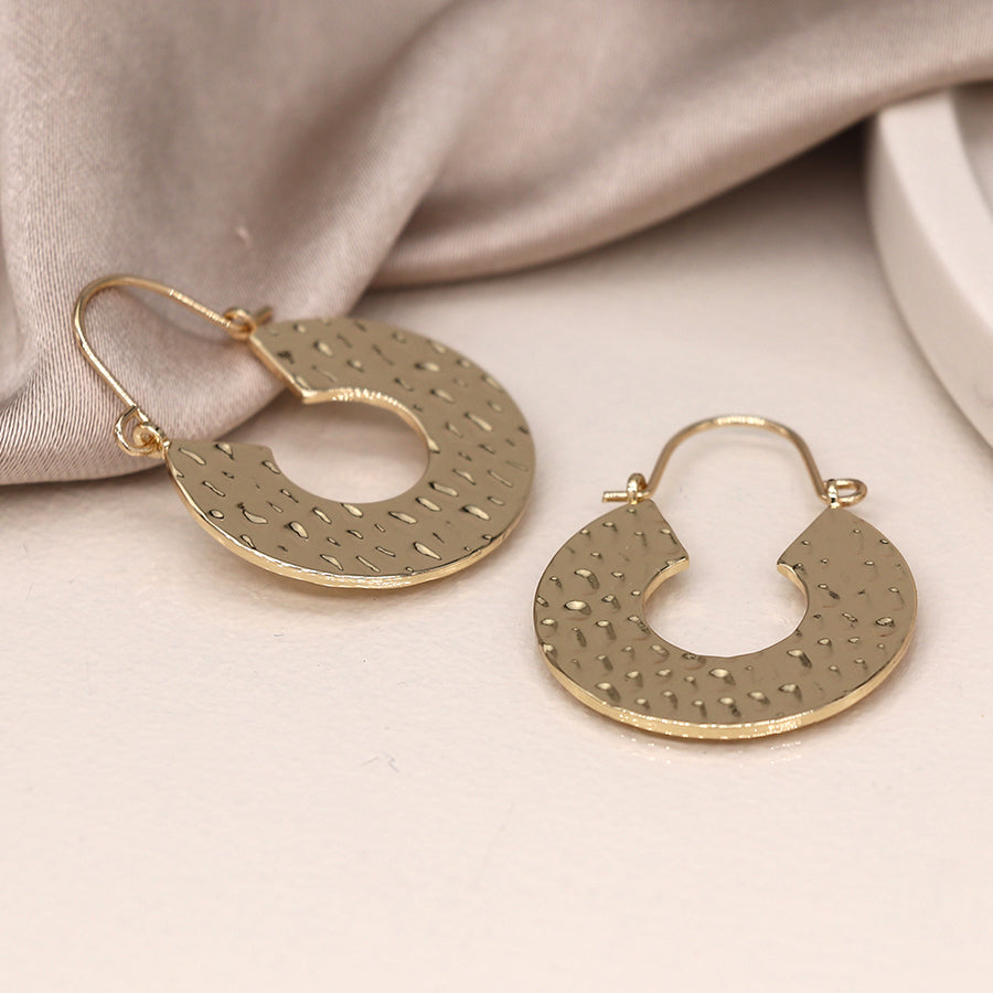 Hammered C-Hoop Earrings