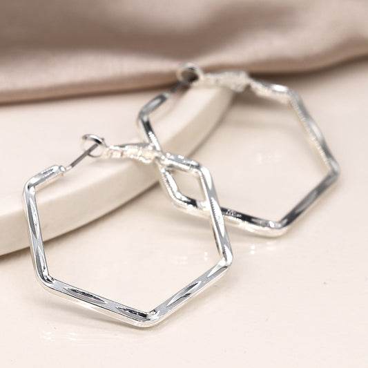 Hexagon Hoop Earrings