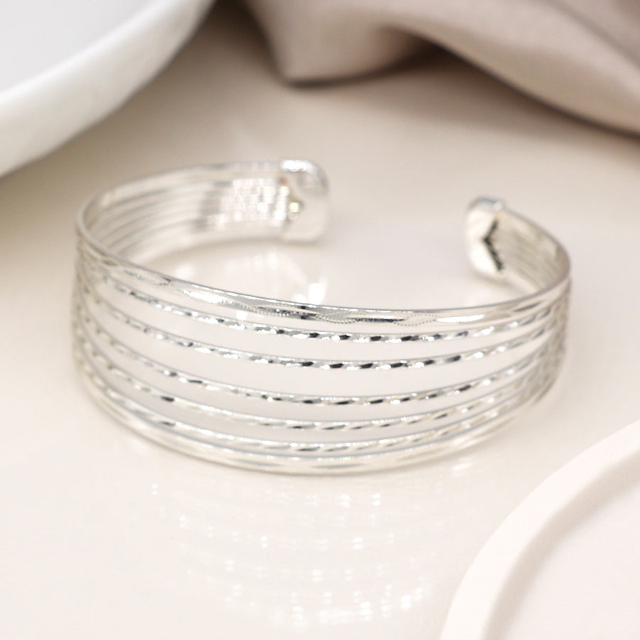 Hammered Multi Strand Bangle